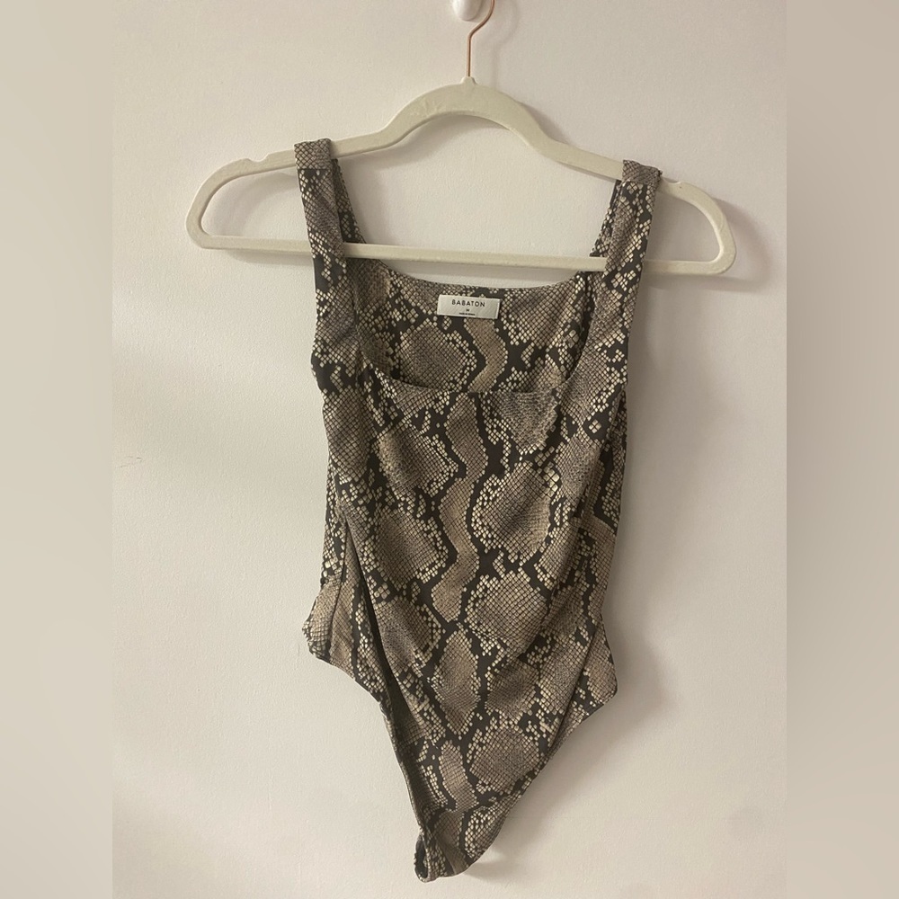 Aritzia Babaton Contour Bodysuit in Snakeskin